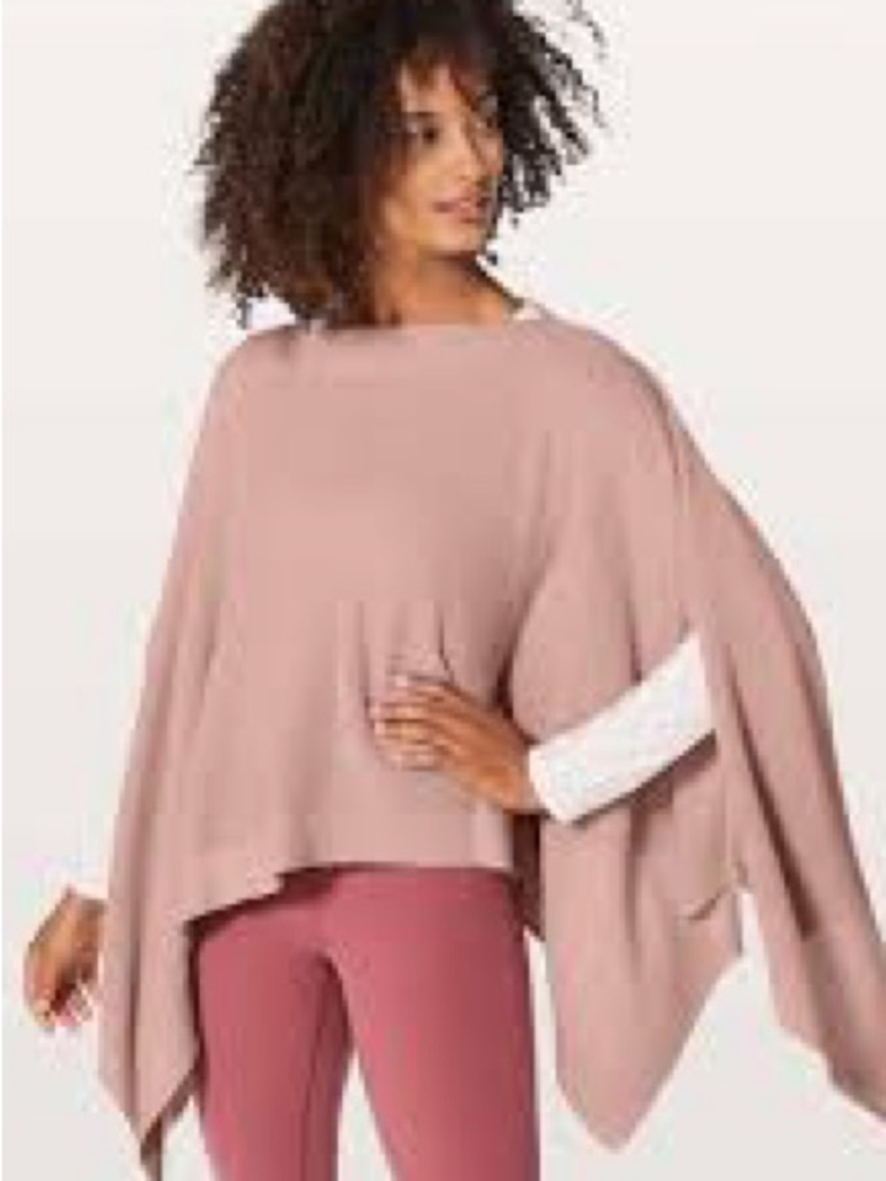 Lululemon NWOT Forward Flow Cape Blush Pink Cashmere Blend Poncho Sweater OS